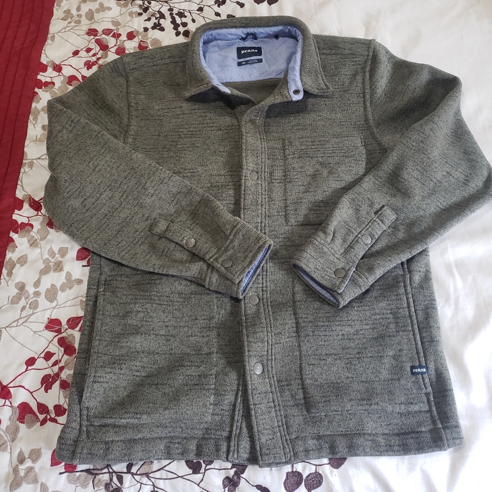 Prana Olive Green Men's Full Snap Jacket Size Large